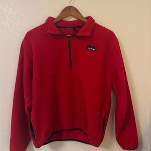 L.L. Bean Vibrant Red Zip-Up Sweater